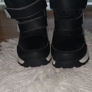 Stylish Black Kids Boots with Velcro Straps